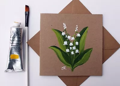 Real Painting: Handpainted Card  Lily Of The Valley #16  W/env By Judith Rowe • £4