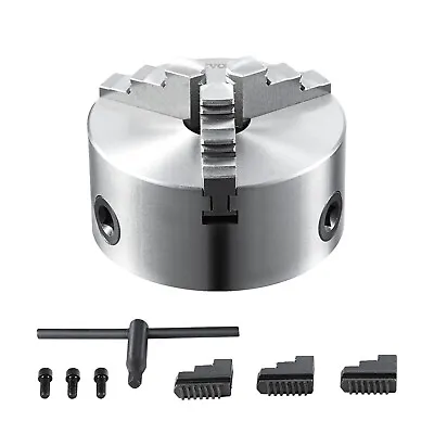 VEVOR 4'' 3-Jaw Lathe Chuck Self-Centering Lathe Chuck For Grinding Drilling • £40.79