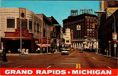 Grand Rapids MI View Of Monroe Avenue & City Pantlind Hotel Kresge Postcard H817 • $7.95