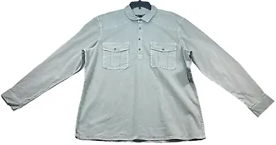 International Concepts Popover Shirt Mens Size XL Gray Stretch Cotton Casual New • $28.41
