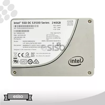 Ssdsc2bb240g4 Intel Dc S3500 Series 240gb 6g Sff 2.5  Sata Mlc Solid State Drive • $20