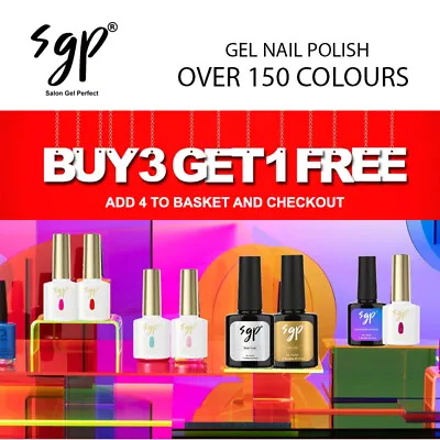 SGP Gel Nail Polish Soak Off UV LED Gels Colour Coat For Home/ Professional USE • £3.95