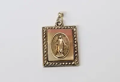 Vintage Sterling Silver Mother Of Pearl Virgin Mary Pendant • $30