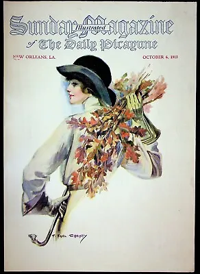 F. Earl Christy COVER ONLY Sunday Magazine New Orleans October 6 1912 Lady W/Hat • $8.95