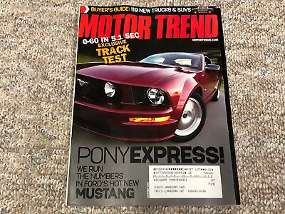 Motor Trend Magazine November 2004 Ford GT New Trucks & SUV 2005 Ford Mustang GT • $9