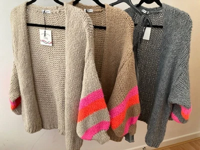 $55.02 • Buy Made In Italy Chunky Knit Stripe Cardigan Jumper Sweater Top One Size 10 - 14
