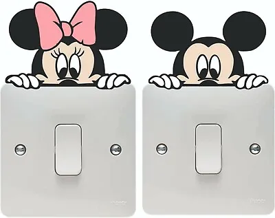 Mickey Minnie Mouse Vinyl Decal Children Light Switch Stickers Full Colour 003 • £1.99