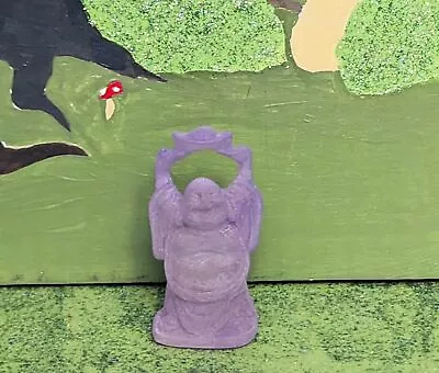 The Zen Garden Miniature Violet  Prosperity Laughing Buddha Statue NEW • $7.61