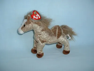 TY BEANIE BABIES 7  FILLY THE GLITTER HORSE Cuddly Soft Plush Toy With Tag PONY • £4.99