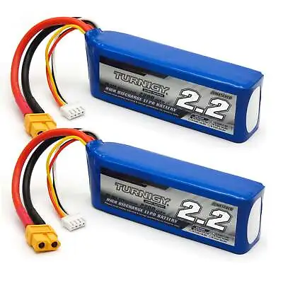 2pcs Turnigy 2200mAh 3S 11.1V LiPo Battery 25C 35C (XT60 Connector) • $34.99