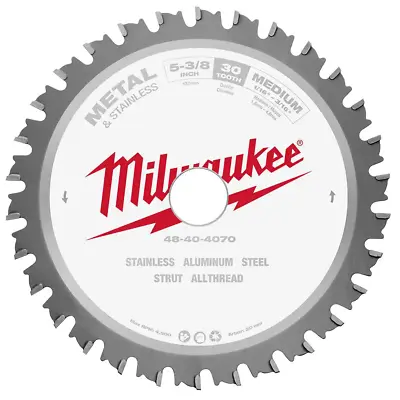 $56.37 • Buy Milwaukee Saw Blade 5 3/8 In Circular Cutting Aluminum 30 Teeth Metal Power Tool