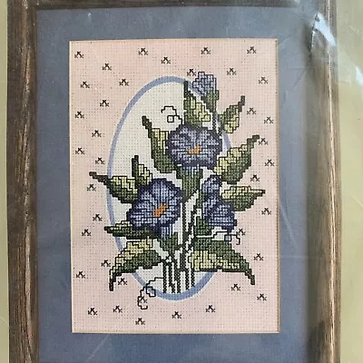 Morning Glories Colored Cross Stitch Kit NIP 5x7 Something Special • $12