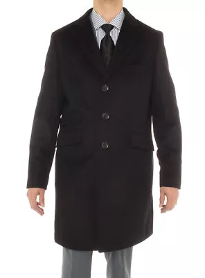 Luciano Natazzi Italian Mens Cashmere Ticket Pocket Top Trench Coat • $99.99