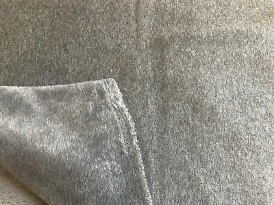 PLAIN Luxury Cotton Fleece Backed Jersey Fabric Material - LT GREY • £1.99