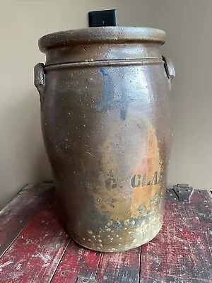 Rare Antique Clark Ironton OH 4 Gallon Brown Stoneware Crock • $384.99