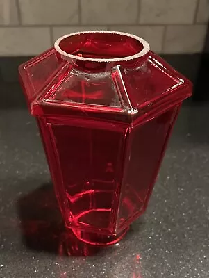 Mason Candlelight Co. Red Glass Globe Hexagon Vintage 1960's • $21.99