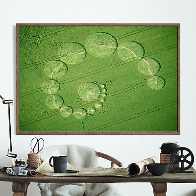 Poster Wall Art Printing Thin Silk  - Ufo Alien Crop Circle 03 32 X 24 Inch • $7.69