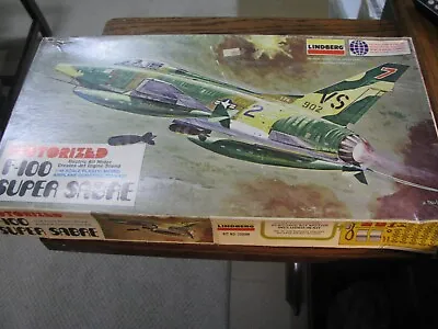 Lindberg Motorized F-100 Super Sabre Airplane Model 1:48 Kit #2509M 1978 #GRN SH • $22.98