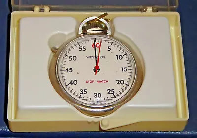 Vintage Westclox Stop Watch Manual Wind #43361 W/Box And Instructions Works Well • $25