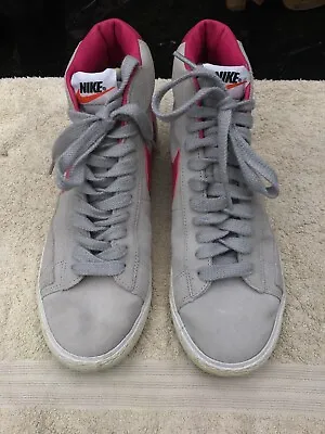 £25 • Buy Grey And Pink Suede Womens Nike Blazers Trainers Size 6 UK