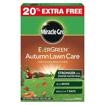 £13.15 • Buy Miracle-Gro Evergreen Autumn Lawn Care Grass Food & Moss Control 120m2 4.2kg	