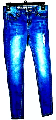 V.I.P. Womens Sz. 5/6  Distressed Jeans Super Soft Skinny Stretch Straight Leg  • $12.96