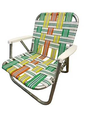 Vintage Aluminum Folding LAWN CHAIR Lounge Pool Beach Patio Mid Century Seat 70s • $53.99