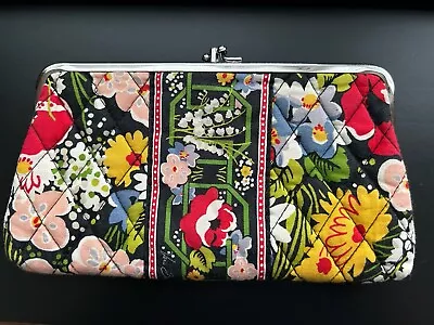 Vera Bradley Double Kisslock Wallet Floral Pattern 3 Compartments Purse Organize • $17