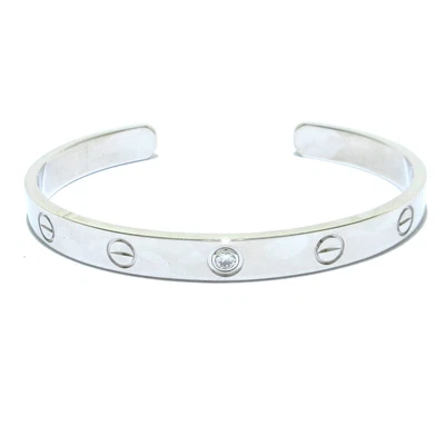 £3993.57 • Buy Auth Cartier Love Bracelet Open Bangle 18K White Gold & Diamond