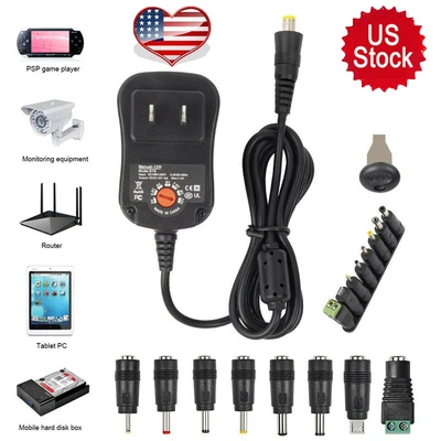 $13.39 • Buy For Multi Voltage 1000mA Wall Charger Cord 12W 3-12V AC DC Adapter Power Supply