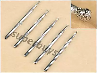 5pc 1.5mm Round Ball Diamond Grinding Engraving Tip Tipped Bur Rotary Drill Bit • $13.45