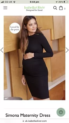 £44.99 • Buy BNWT Isabella Oliver Size 12 3 Black Maternity Seraphine Party Dress Work Midi