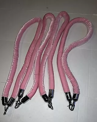 4 Sets Of Pink Velvet 5 Foot Stanchion Rope • $33.99