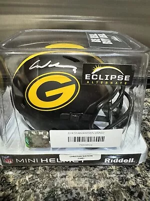 Christian Watson Signed Green Bay Packers Eclipse Mini Helmet.  Beckett • $0.01