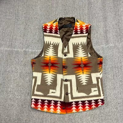 Vintage Pendleton Beaver State Vest Mens Small Brown 1980s Aztec Western • $129.99