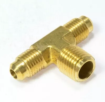 Gas Flare Tee Male Pipe Thread On Branch 1/4 Tube - 1/4 Npt Propane Lng Fitting • $9.04