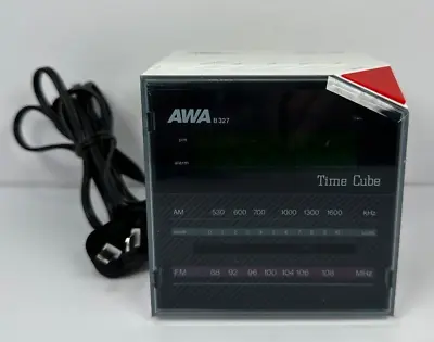 AWA Mitsubishi B327 Time Cube Vintage Clock Radio Alarm • $39.95