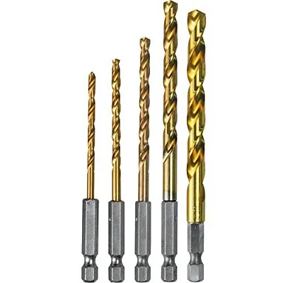 Makita D-35318 Titanium Coated Drill Bit Set 1/4-Inch 5-Pack • $18.04