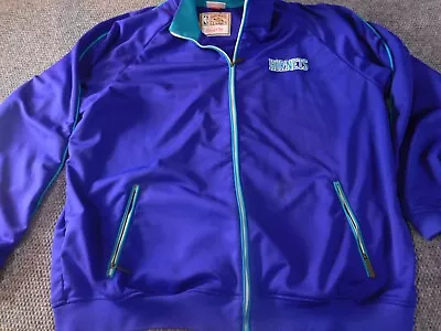 Vintage Charlotte Hornets Jacket Mitchell & Ness Mens 4XL XXXXL Purple Hardwood • $80