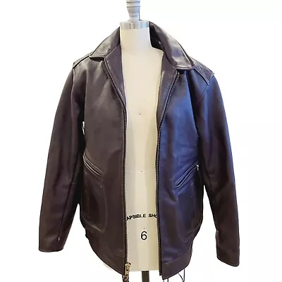 Vintage VANSON Brown Leather Biker Jacket Made In USA Excellent Cond Mens Sz 40 • $399