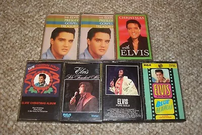 Lot Of 7 Elvis Presley Albums On Cassette Tape. Pure Gold Blue Hawaii Christmas • $9.99