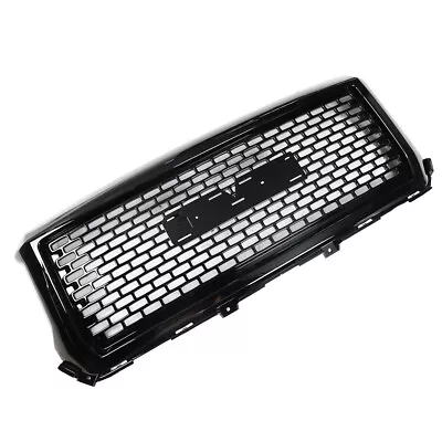 $96.73 • Buy Fit For 2014-2015 GMC Sierra 1500 Glossy Black Honeycomb Front Hood Center Grill
