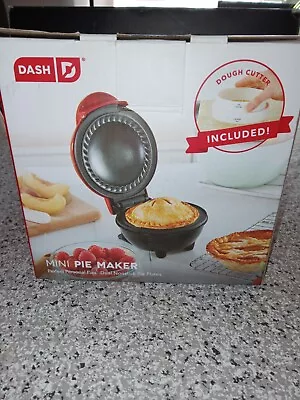 New DASH Mini Pie Maker Dual Non Stick Pie Plates Red NEVER Used W/ Recipe Book • $17.99