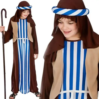 Boys Shepherd Joseph Costume Christmas Nativity Fancy Dress Outfit Age 3-10 • £11.99