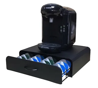 £24.99 • Buy 64 Tassimo Coffee Pod Holder, Capsules Drawer, Machine Stand. Black - FREE Cloth