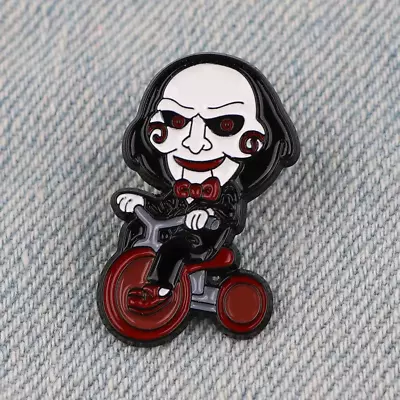 Saw Jigsaw Killer Billy Doll Tricycle Horror Pin Brooch Badge Lapel Enamel NEW • $19.95