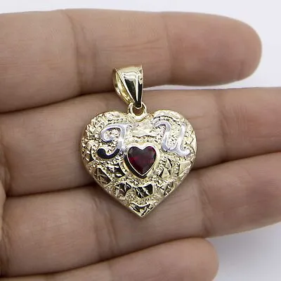 1 1/4  CZ Heart  I Love You  Pendant Real 10K Yellow White Gold • $137.49
