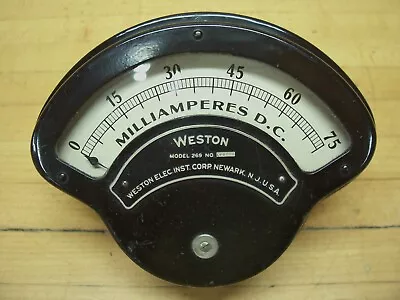 Vintage NOS Weston 269 Milliamperes D.C. Electric Volt Meter Gauge Steampunk • $49.99