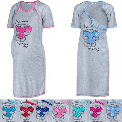 £19 • Buy HAPPY MAMA Women's Maternity Nursing Hospital Birth Labour Nightshirt Pyjama1201