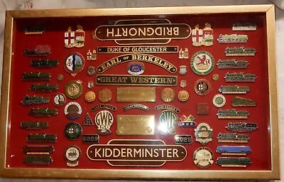 Vintage Railway Train Badge Collection Framed Gwr Aslef Nur Severn Valley Lot • £23.80